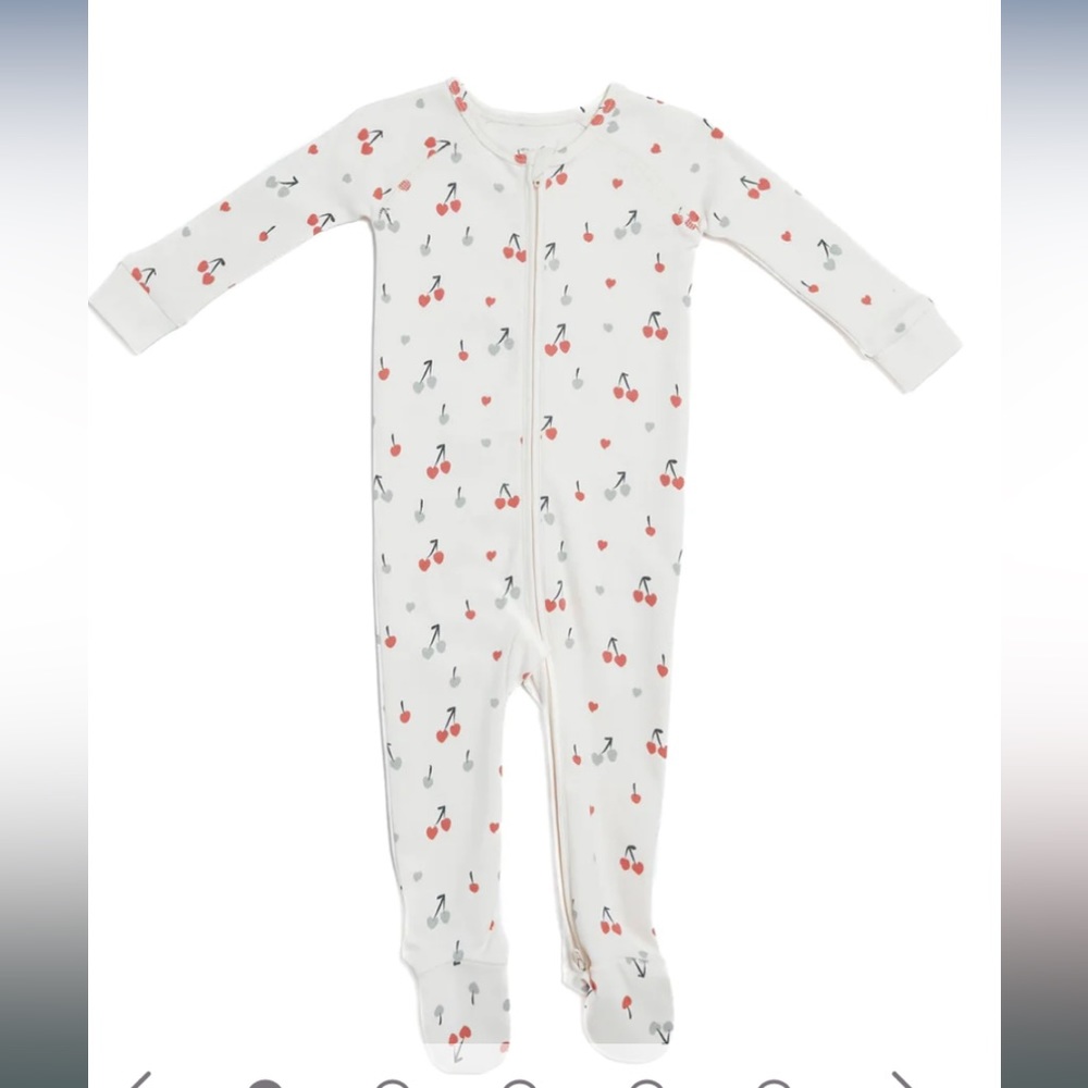 Pehr mon cheri cherry footie/footed sleeper in 0-3 months NWT.